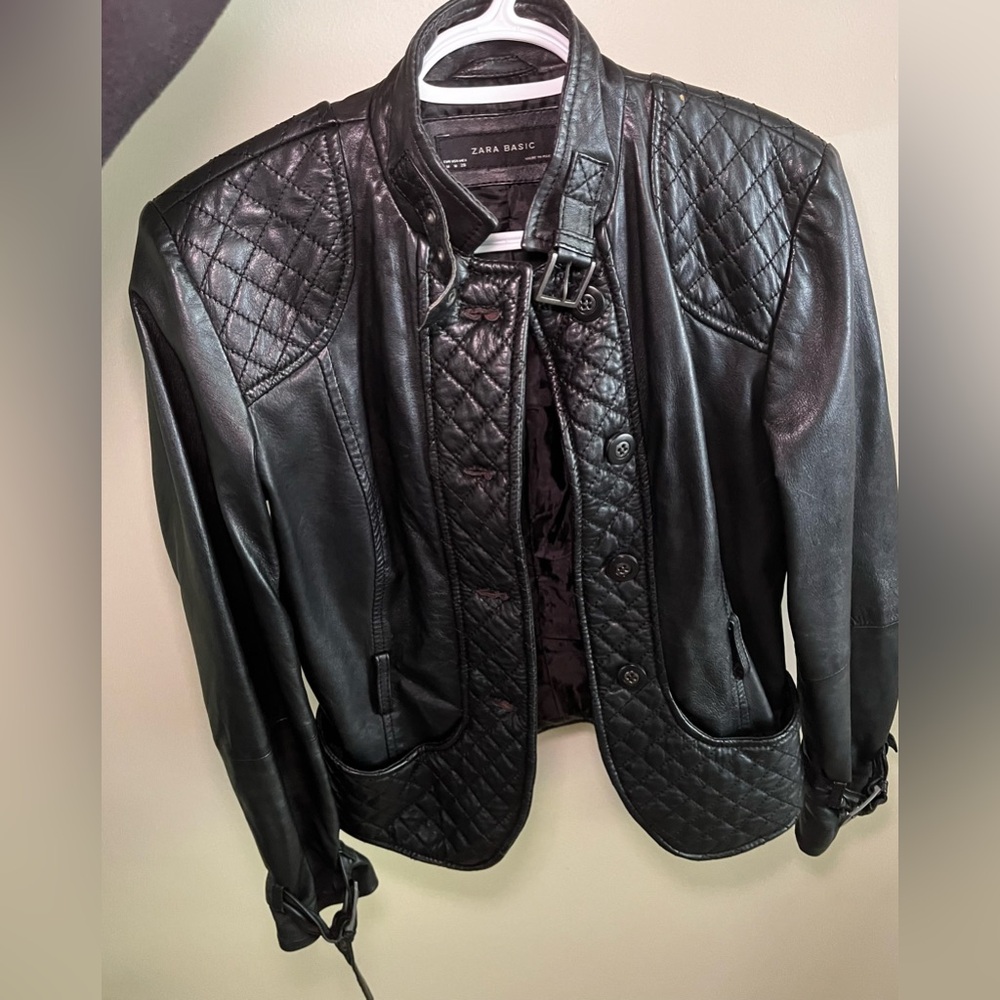 Zara authentic leather jacket